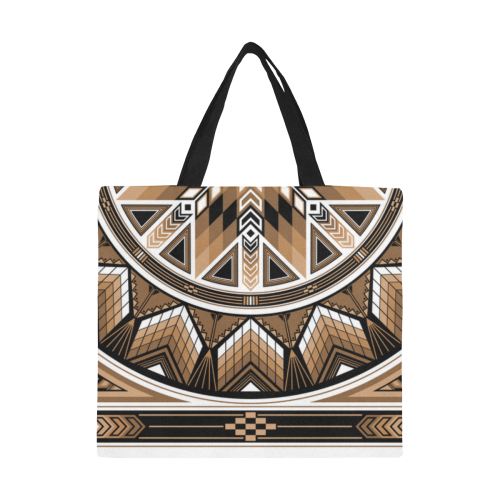 Sacred Places Brown All Over Print Canvas Tote Bag/Large (Model 1699)