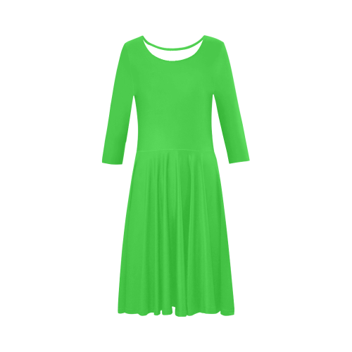 color lime green Elbow Sleeve Ice Skater Dress (D20)