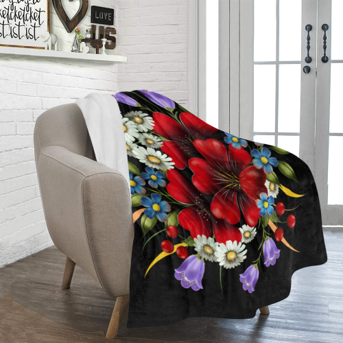 Bouquet Of Flowers Ultra-Soft Micro Fleece Blanket 50"x60"
