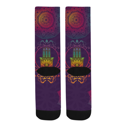 Hamsa Colorful Mandala Men's Custom Socks