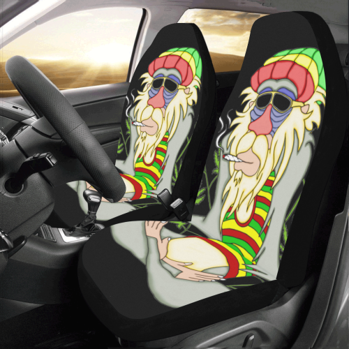 Hippie Ganja Guru Black Car Seat Covers (Set of 2)