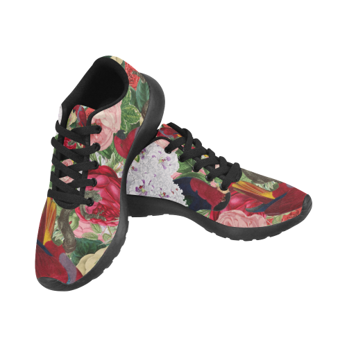 tropical bird floral Kid's Running Shoes (Model 020)
