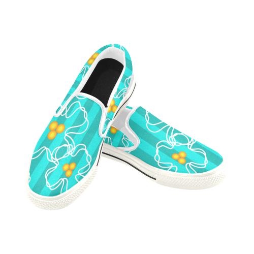Flowers Women's Slip-on Canvas Shoes (Model 019)