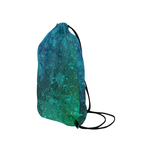 Blue and Green Abstract Small Drawstring Bag Model 1604 (Twin Sides) 11"(W) * 17.7"(H)