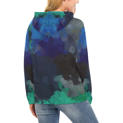 Peacock Abstract Art All Over Print Hoodie for Women (USA Size) (Model H13)