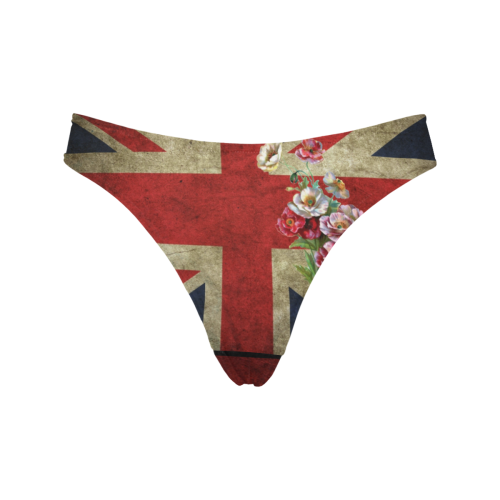 Flowery Union Jack Women's All Over Print Thongs (Model L30)
