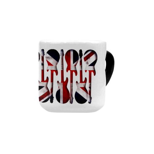 Union Jack British UK Flag Guitars Heart-shaped Morphing Mug