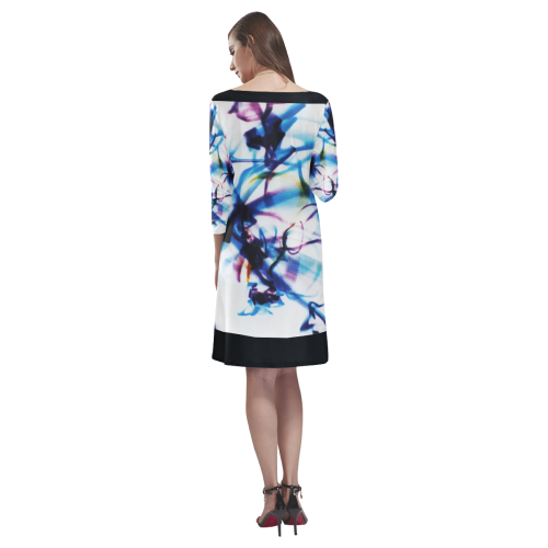 Abstract Photographic Drawing Rhea Loose Round Neck Dress(Model D22)