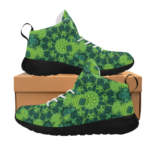 Green Theme Mandala Men's Chukka Training Shoes (Model 57502)