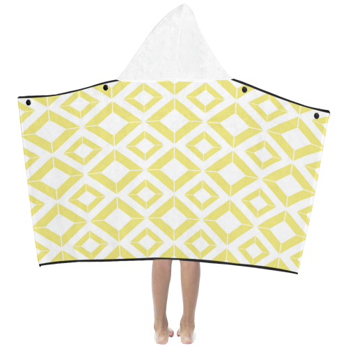 Abstract geometric pattern - gold and white. Kids' Hooded Bath Towels