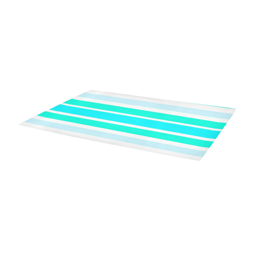 Turquoise Green Stripes Area Rug 9'6''x3'3''