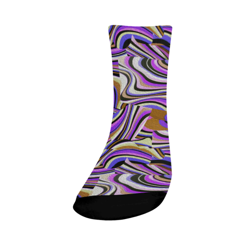 Groovy Retro Renewal - Purple Waves Crew Socks