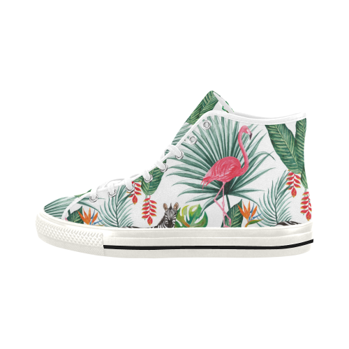 Awesome Flamingo And Zebra Vancouver H Men's Canvas Shoes/Large (1013-1)