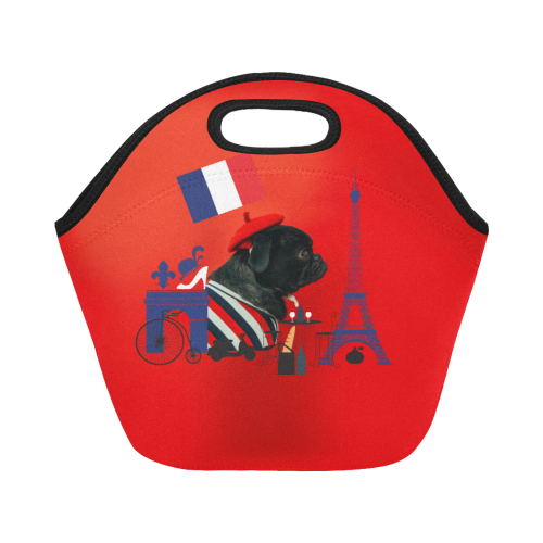Proud Pug from Paris Neoprene Lunch Bag/Small (Model 1669)