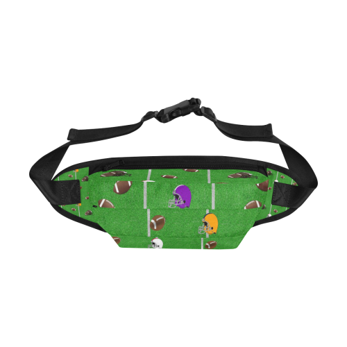 Footballs and Helmets Pattern Fanny Pack/Large (Model 1676)