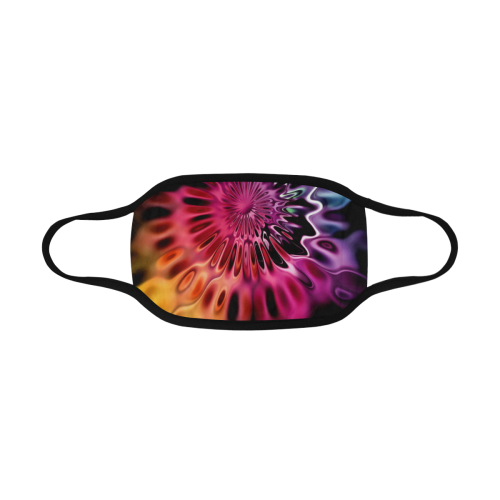 Magic Flower Flames Fractal - Psychedelic Colors Mouth Mask