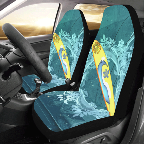 Sport, surfboard with dolphin Car Seat Covers (Set of 2)
