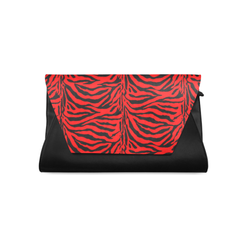 Zebra Animal Pattern on Red Clutch Bag (Model 1630)