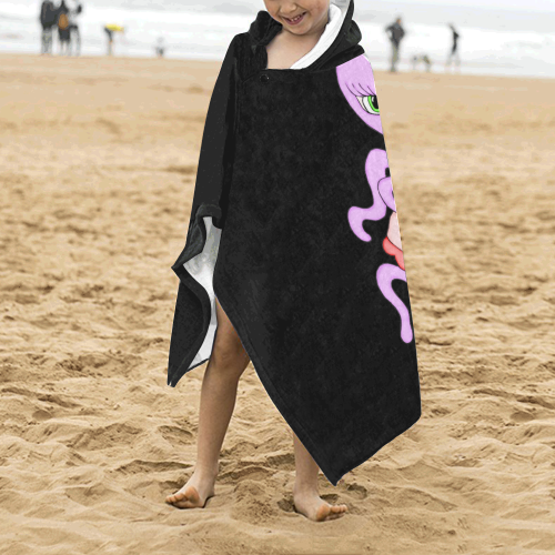 Octavia Octopus Black Kids' Hooded Bath Towels