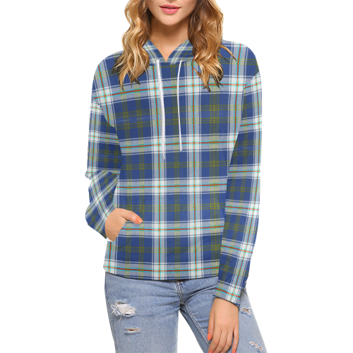 TARTAN PATTERN 76 All Over Print Hoodie for Women (USA Size) (Model H13)