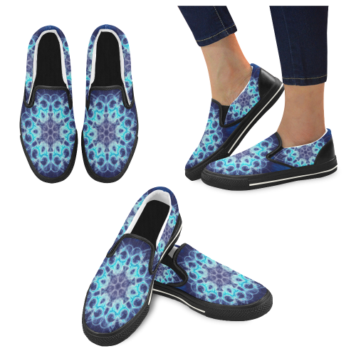 MANDALA BIG BANG Women's Slip-on Canvas Shoes/Large Size (Model 019)