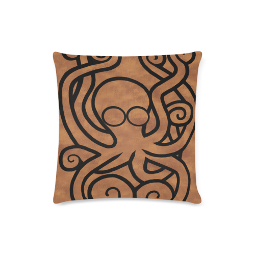 Octo-Doodle-Pus Brown Custom Zippered Pillow Case 16"x16"(Twin Sides)