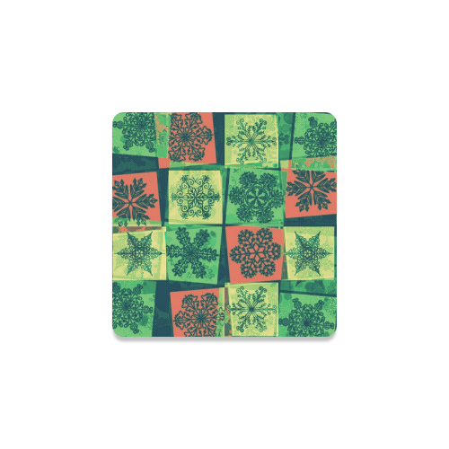 abstract snowflake squares Square Coaster