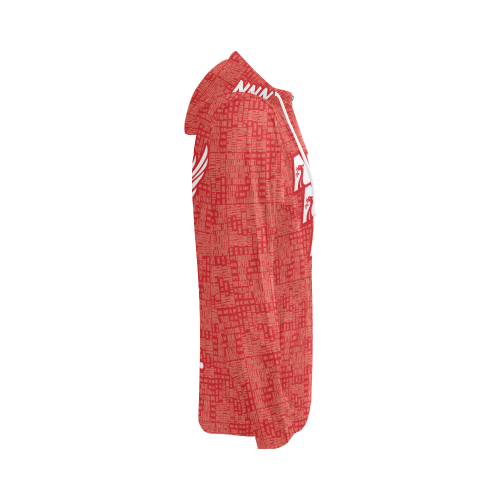 Allez Allez Allez Red All Over Print Full Zip Hoodie for Women (Model H14)