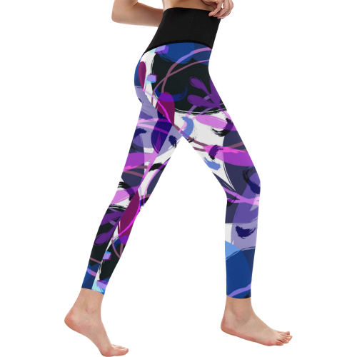 Fun Messy Abstract Women's All Over Print High-Waisted Leggings (Model L36)