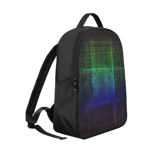 Blue and Green Retro Glitch Popular Fabric Backpack (Model 1683)