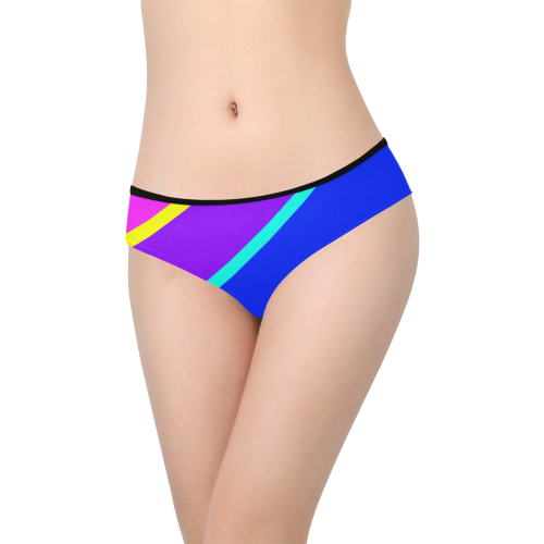 Bright Neon Colors Diagonal Women's Hipster Panties (Model L33)