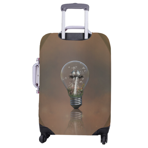 Light bulb with birds Luggage Cover/Large 26"-28"