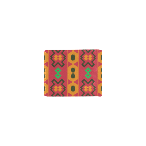 Tribal shapes in retro colors (2) Mini Bifold Wallet (Model 1674)