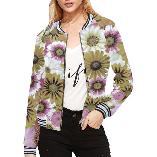 Spring Time Flowers 4 All Over Print Bomber Jacket for Women (Model H21)