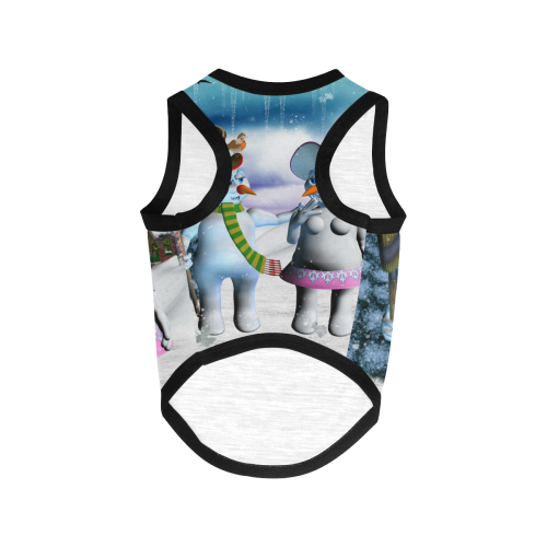 Funny snowman and snow women All Over Print Pet Tank Top