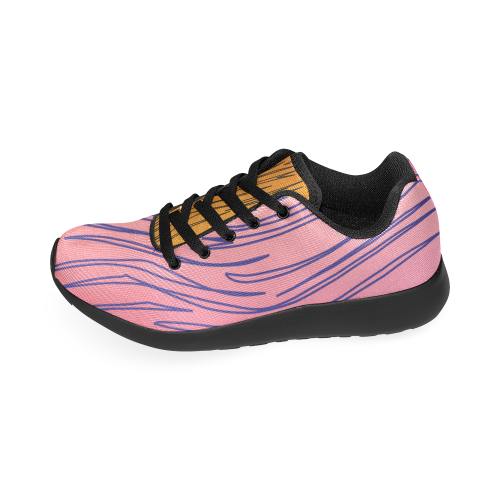 Shoes with WOODEN LINES BLUE PINKS Women’s Running Shoes (Model 020)
