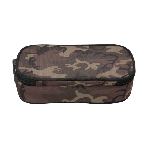 Camo Red Brown Pencil Pouch/Large (Model 1680)