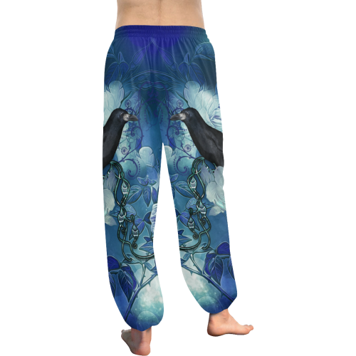 The crow with wonderful  flowers Women's All Over Print Harem Pants (Model L18)