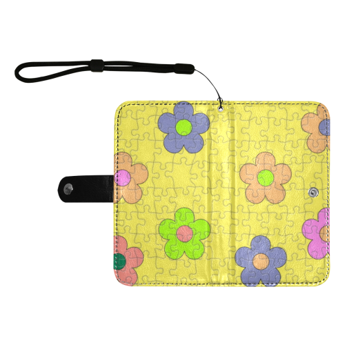 Floral by Nico Bielow Flip Leather Purse for Mobile Phone/Large (Model 1703)