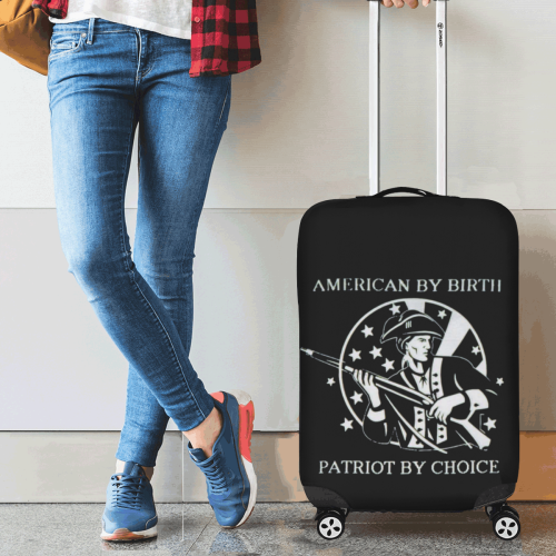 Patriot By Birth (Black) Luggage Cover/Small 18"-21"