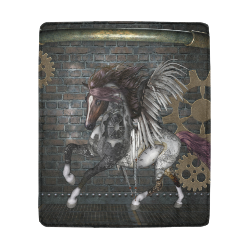 Steampunk, awesome steampunk horse with wings Ultra-Soft Micro Fleece Blanket 50"x60"