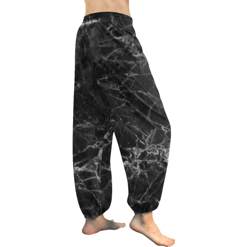 Marble Black Pattern Women's All Over Print Harem Pants (Model L18)