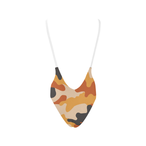 Camouflage pattern illustration Sexy Low Back One-Piece Swimsuit (Model S09)