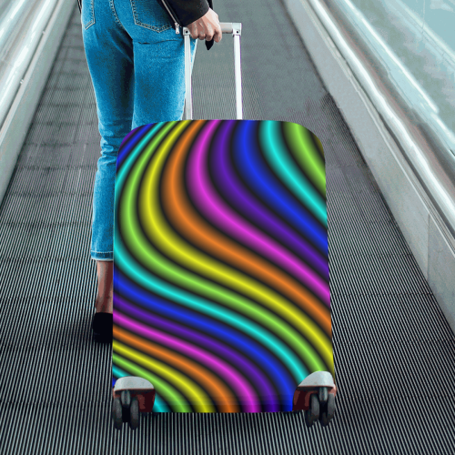 wavy rainbow Luggage Cover/Large 26"-28"