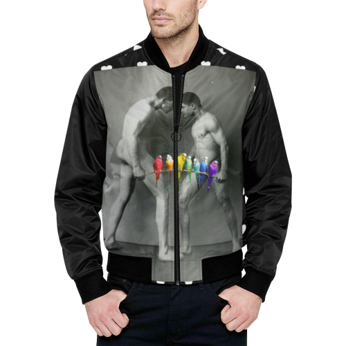 The Budgie Smugglers All Over Print Quilted Bomber Jacket for Men (Model H33)