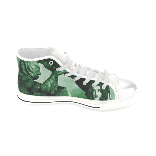 creature green painting Men’s Classic High Top Canvas Shoes (Model 017)