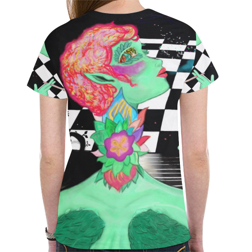 WATER ROSE New All Over Print T-shirt for Women (Model T45)