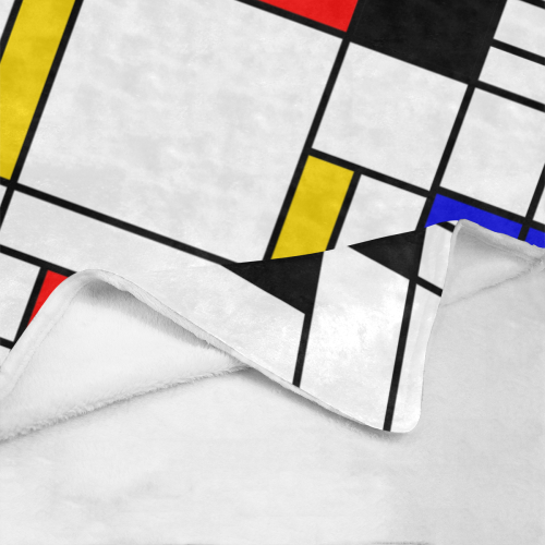 Bauhouse Composition Mondrian Style Ultra-Soft Micro Fleece Blanket 40"x50"