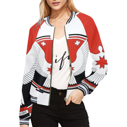 Coat of arms of the Udmurt Republic of Russia All Over Print Bomber Jacket for Women (Model H21)
