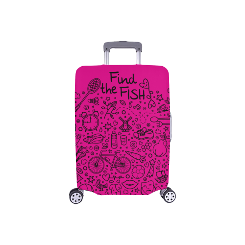 Picture Search Riddle - Find The Fish 1 Luggage Cover/Small 18"-21"
